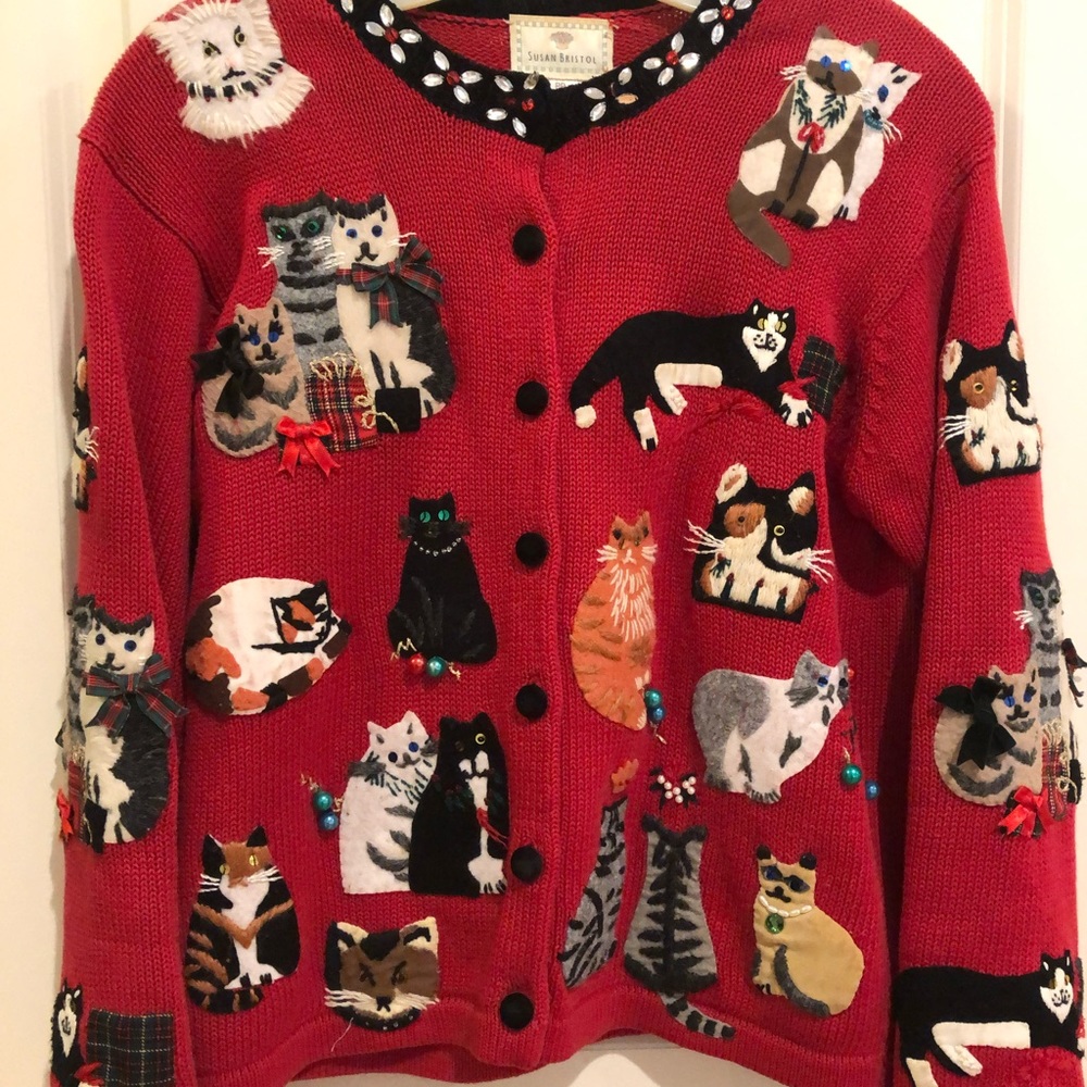 Susan Bristol size as PP, Kitty cats Christmas sweater. Vintage